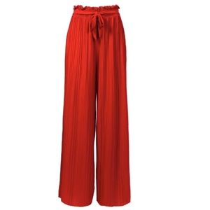 Red Wide Leg Palazzo Pants